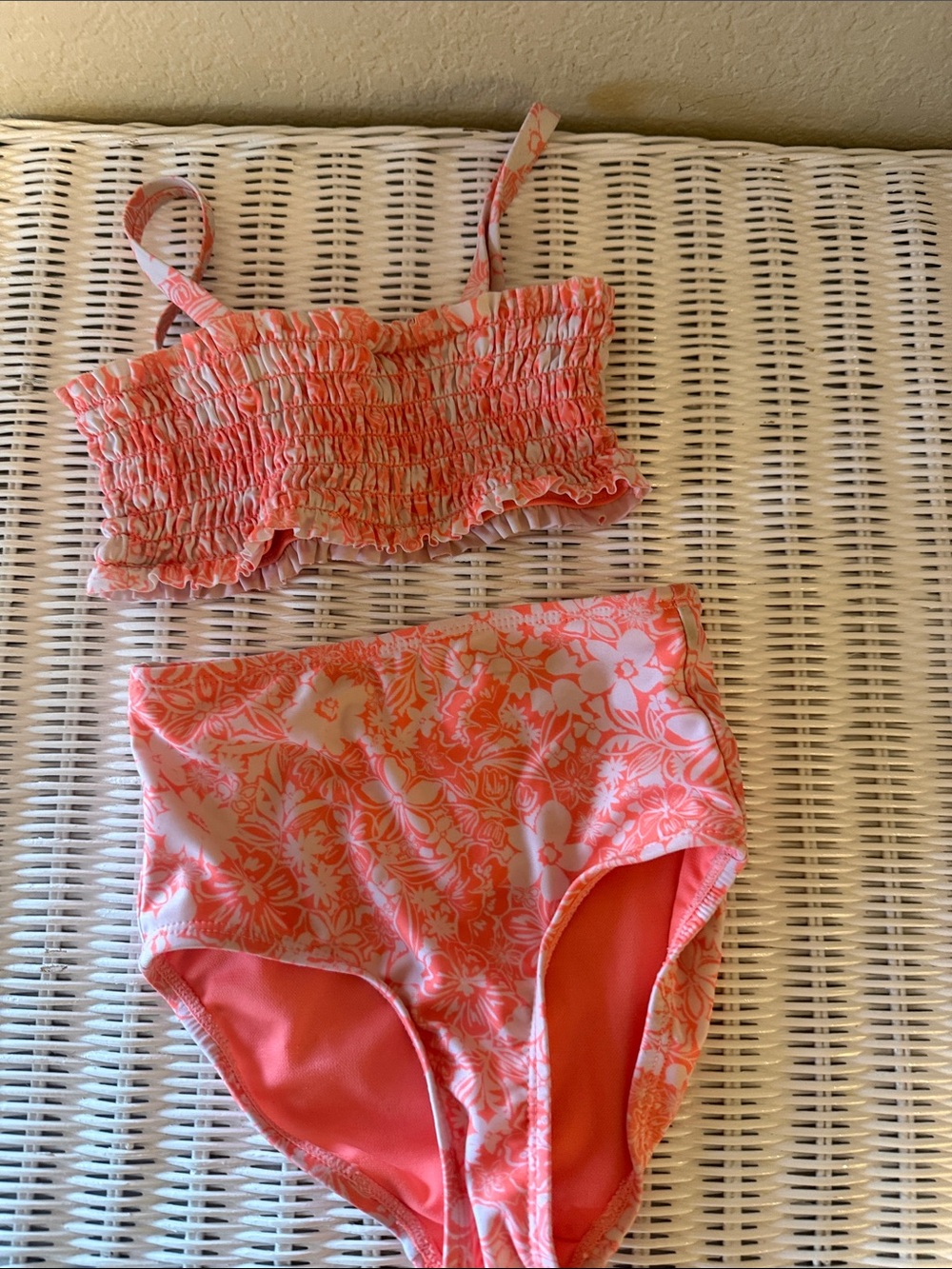GAP Kids Coral Floral High-Waist Bikini Set